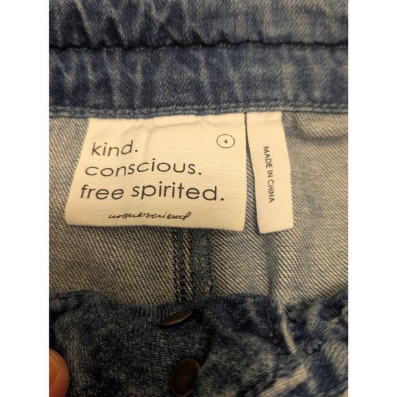 Unsubscribed Kind. Conscious. Free Spirited. Wideleg Jeans Women's Sz 4 - Picture 3 of 9